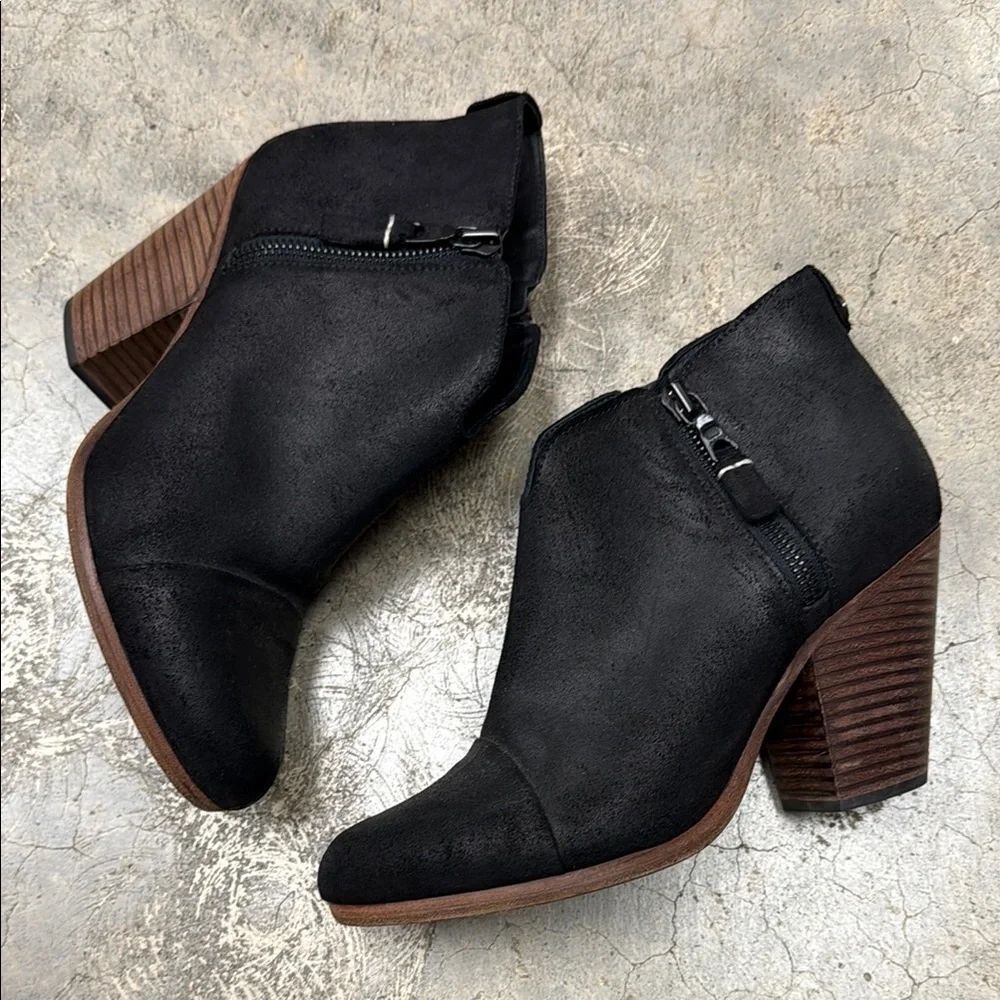 * Rag & Bone Black Ankle Booties with Wooden Heel